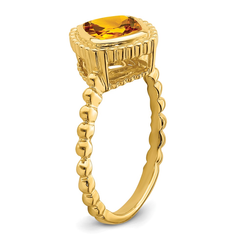 14k Cushion Citrine Ring (RM7201-CI-Y)
