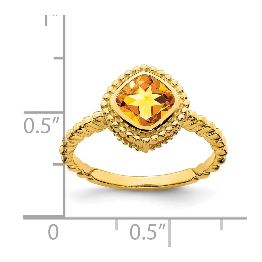 14k Cushion Citrine Ring (RM7201-CI-Y)