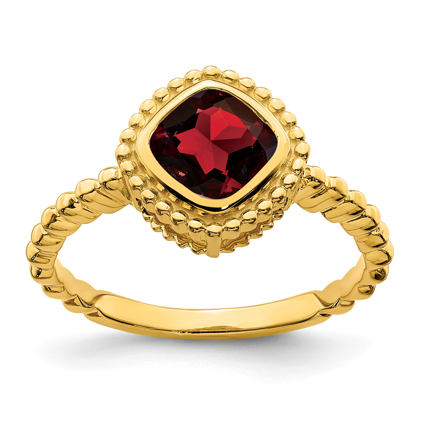 14k Cushion Garnet Ring (RM7201-GA-Y)