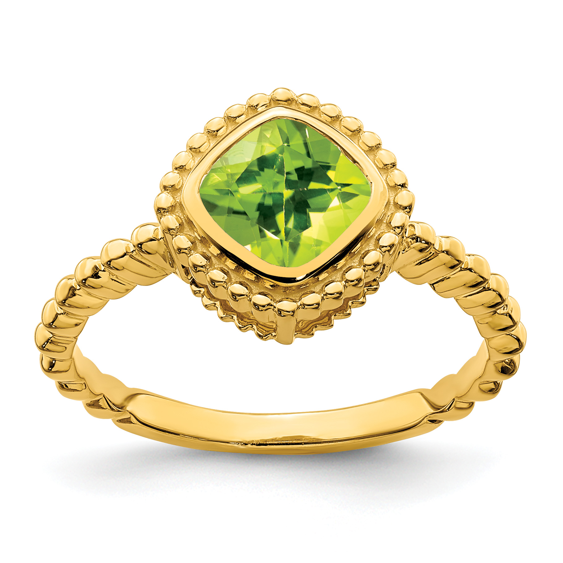 14k Cushion Peridot Ring (RM7201-PE-Y)