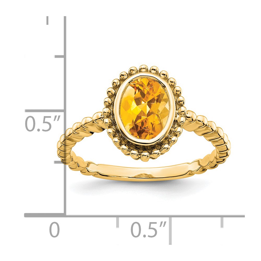 14k Oval Citrine Ring (RM7202-CI-Y)