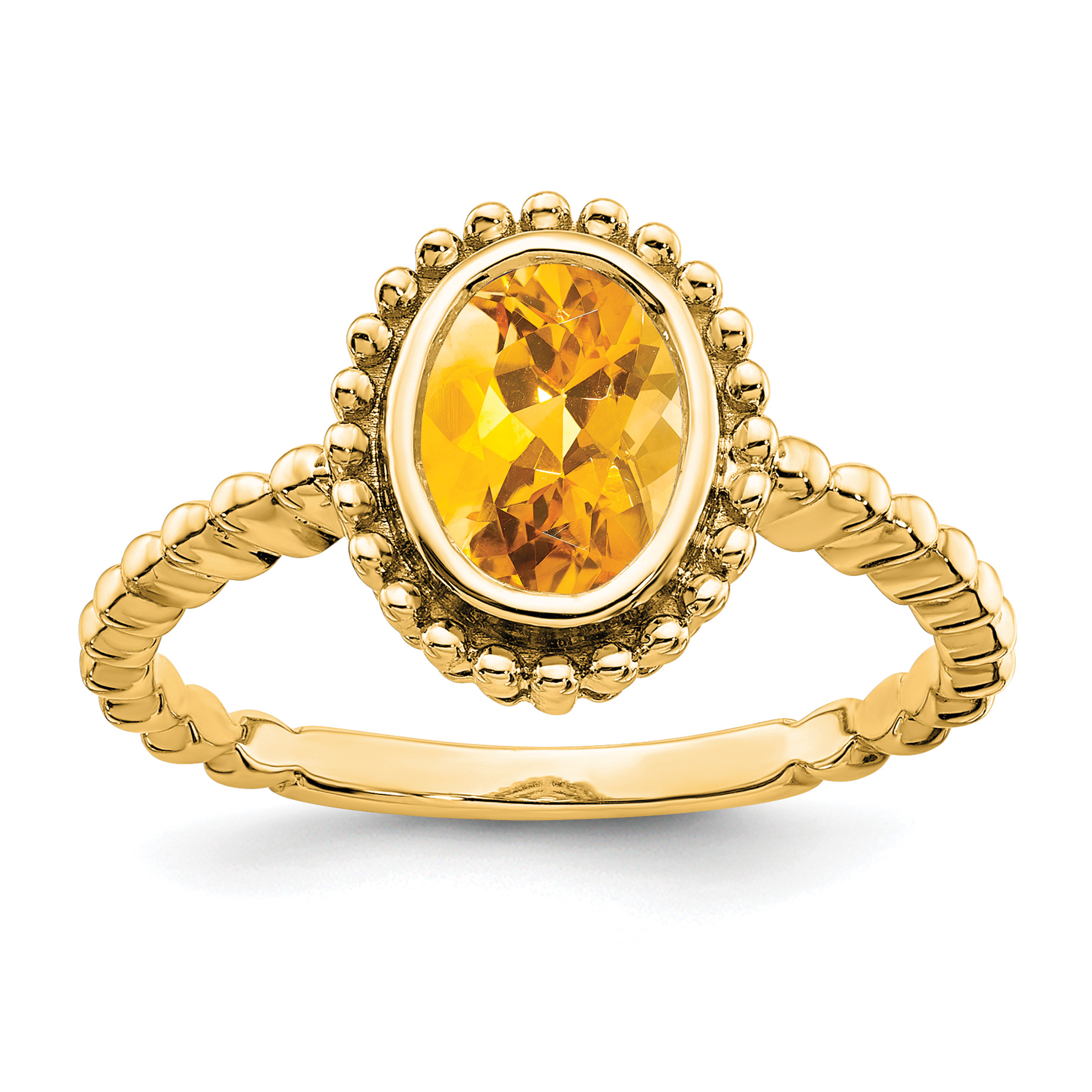 14k Oval Citrine Ring (RM7202-CI-Y)