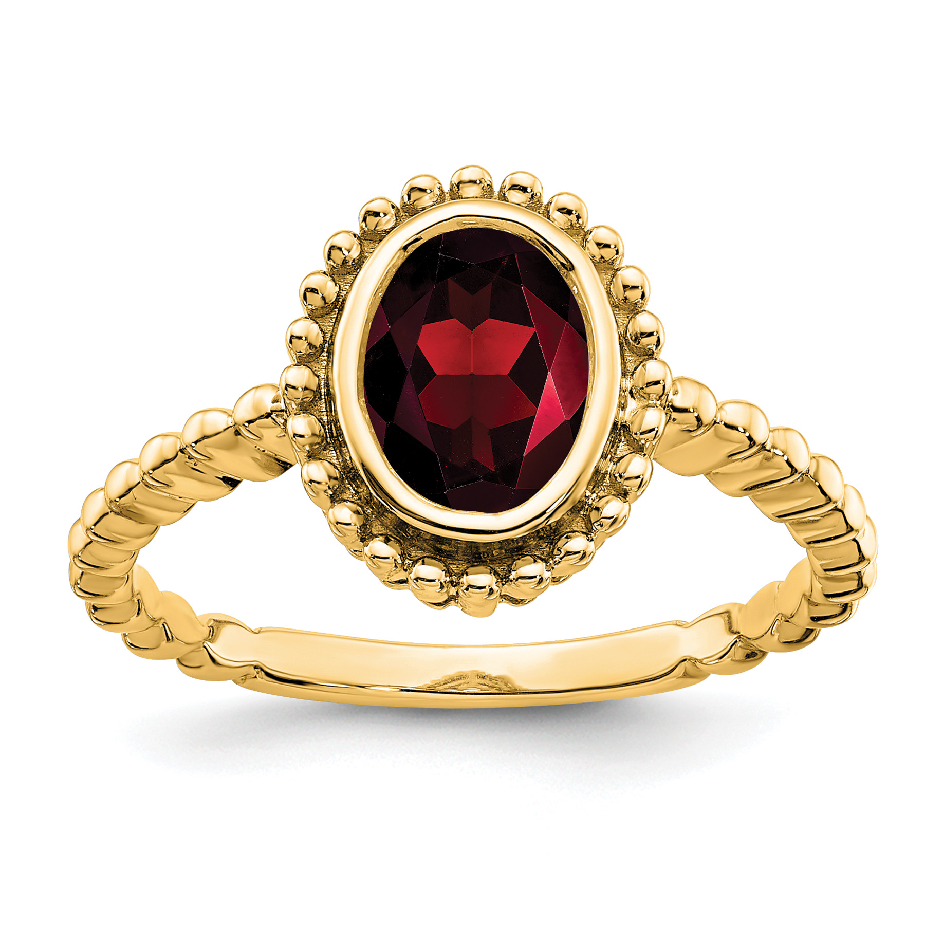 14k Oval Garnet Ring (RM7202-GA-Y)