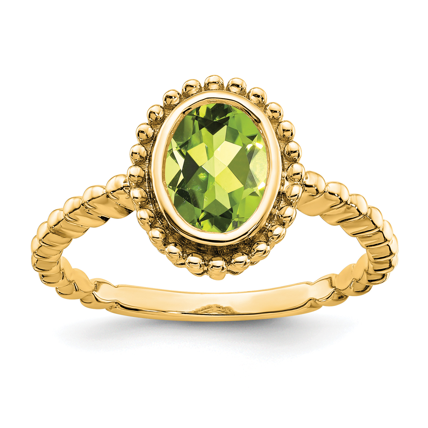 14k Oval Peridot Ring (RM7202-PE-Y)