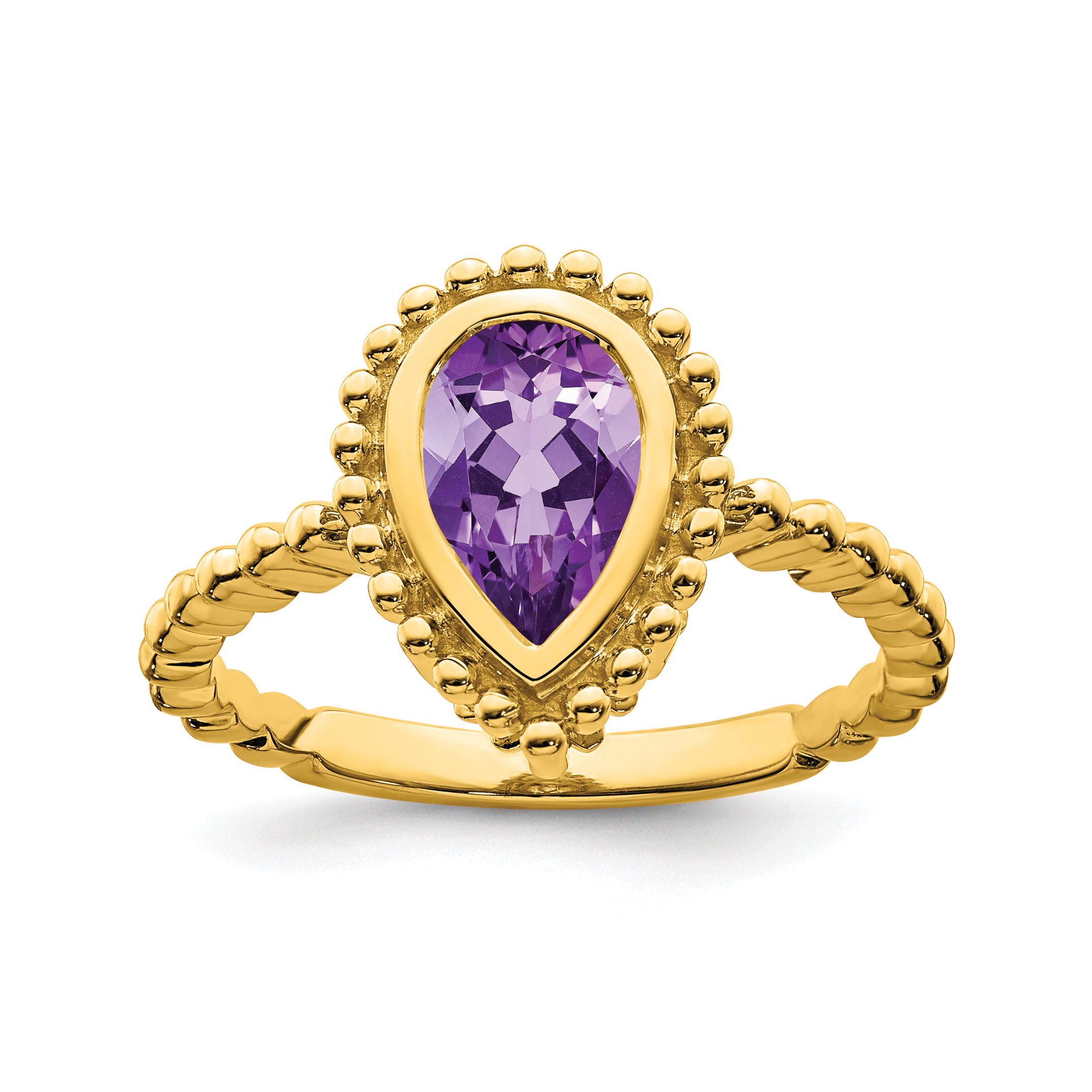 14k Pear Amethyst Ring (RM7203-AM-Y)
