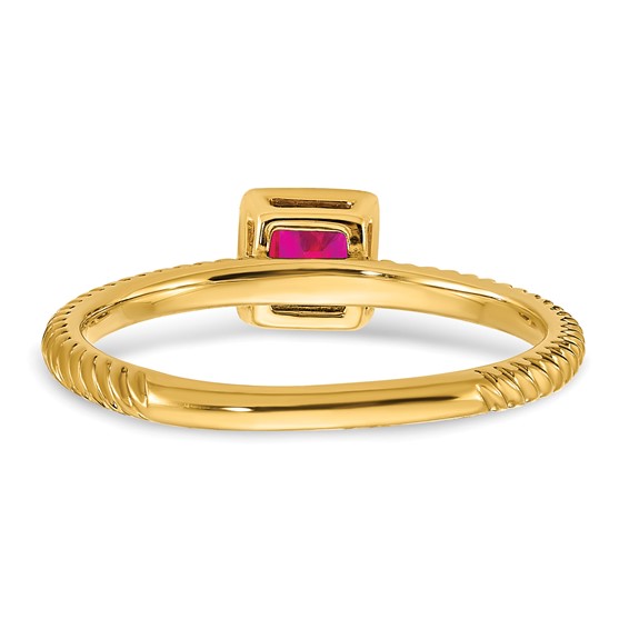 Princess Bezel Gemstone Rings