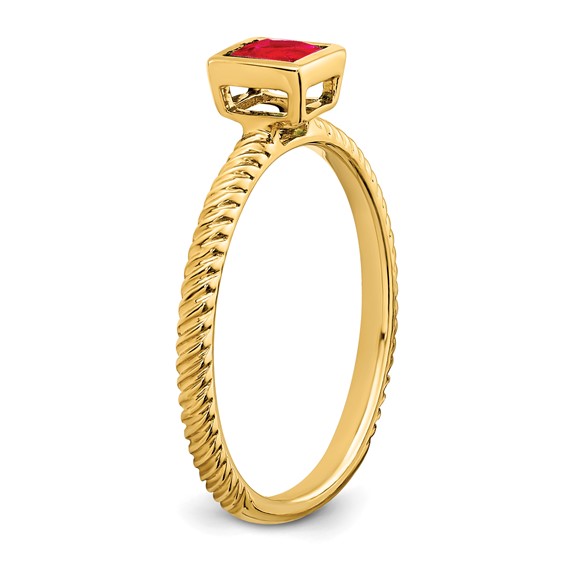 Princess Bezel Gemstone Rings