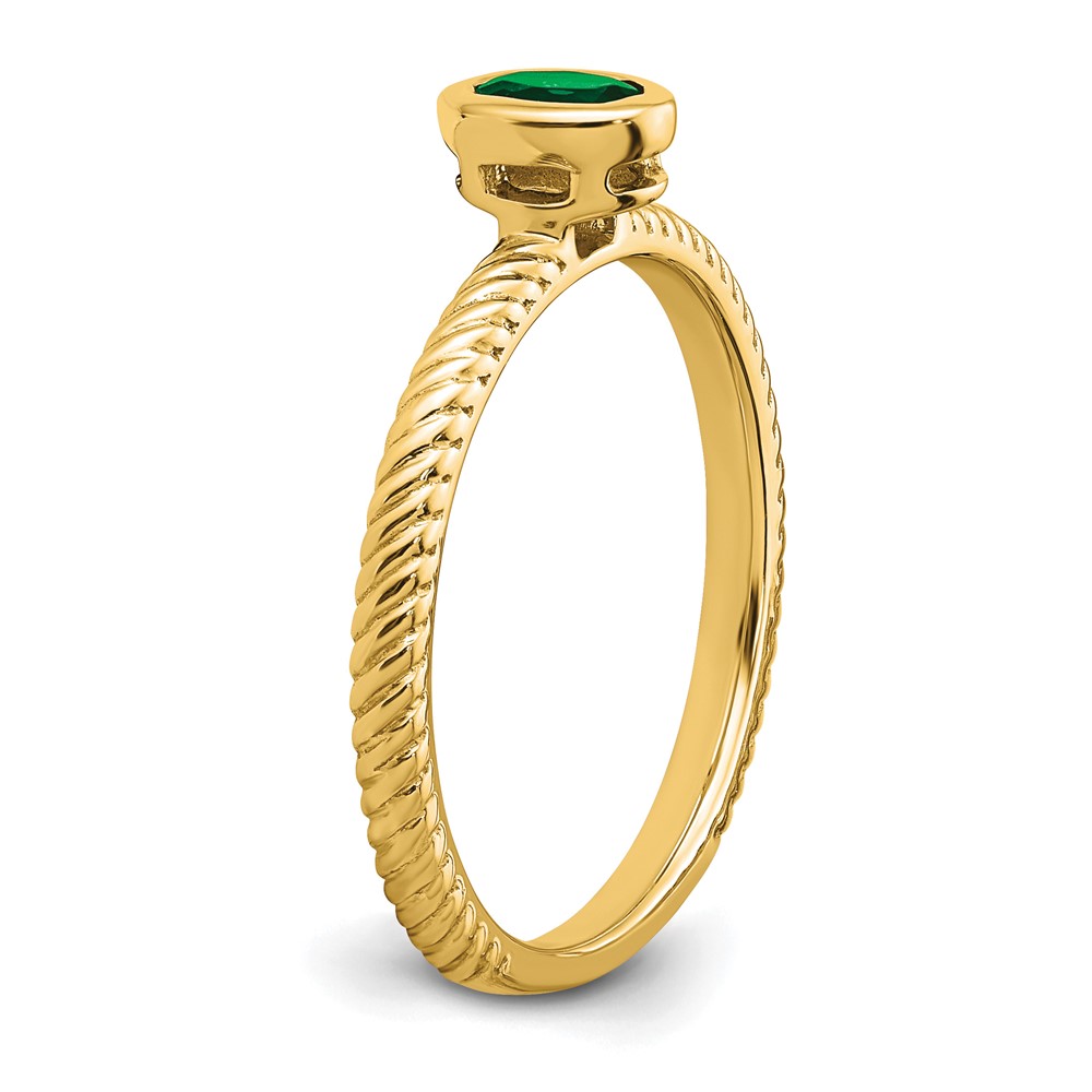14k Oval Bezel Emerald Ring (RM7232-EM-Y)