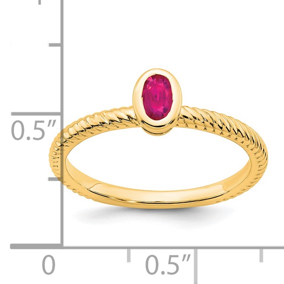Oval Bezel Gemstone Ring