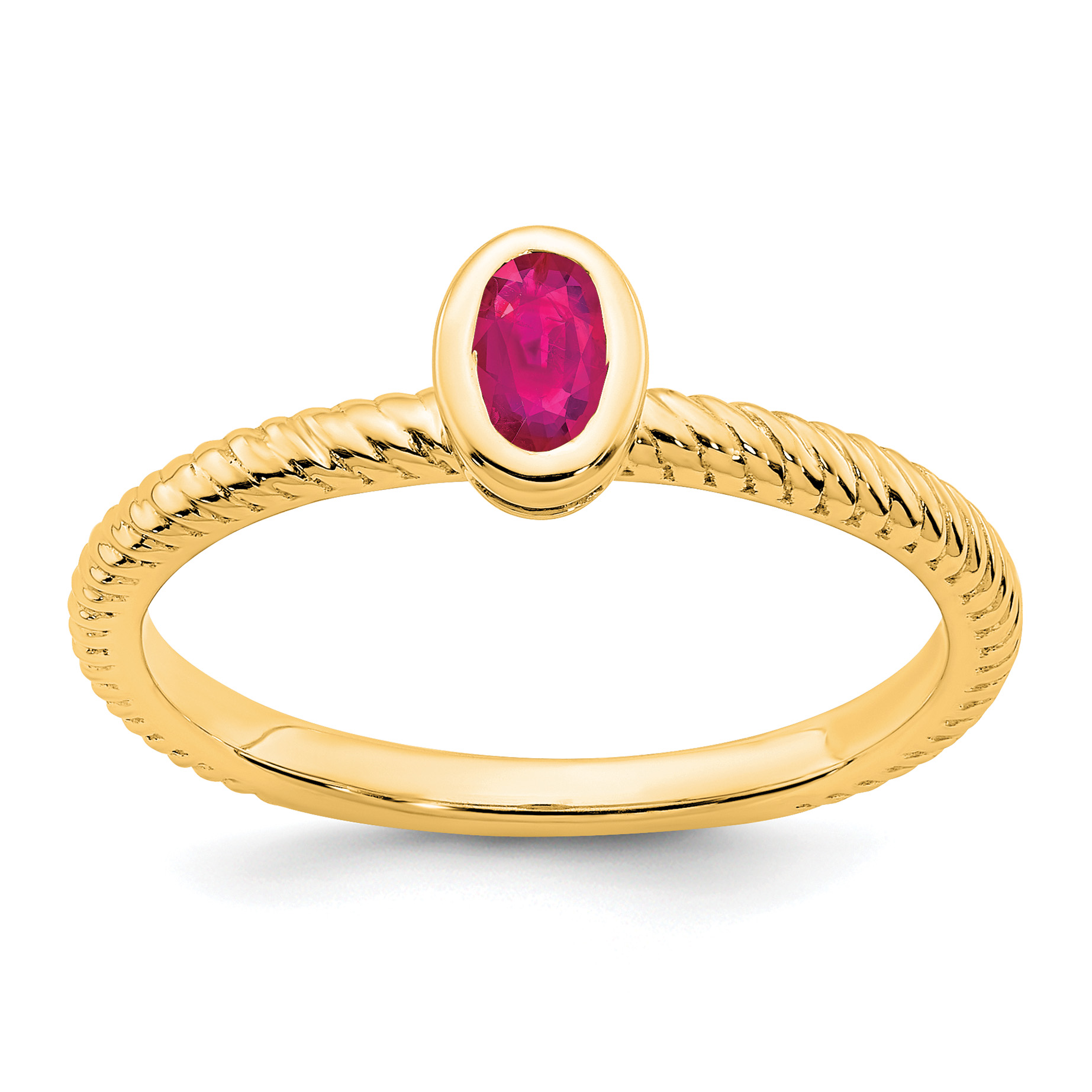 14k Oval Bezel Ruby Ring (RM7232-RU-Y)