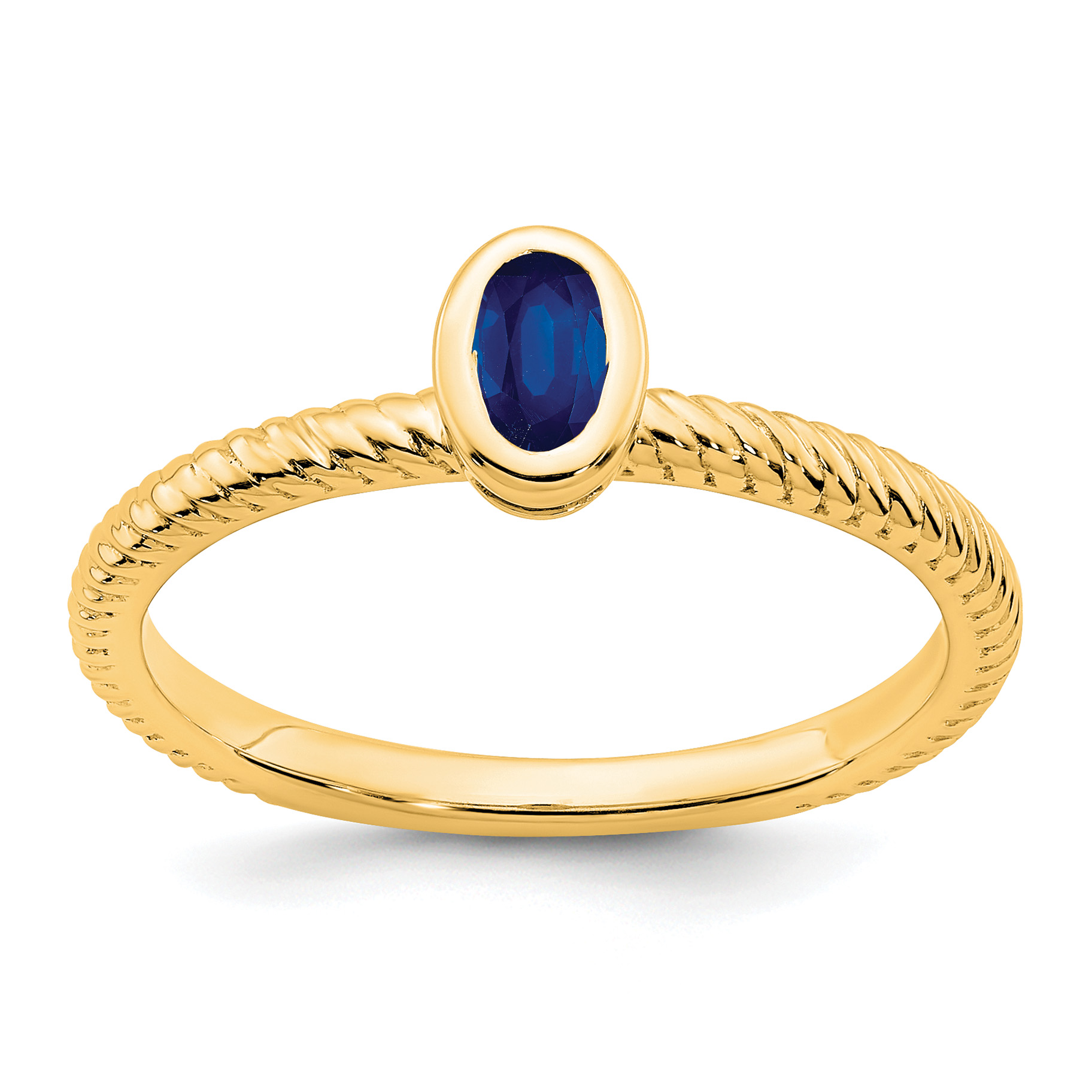 14k Oval Bezel Sapphire Ring (RM7232-SA-Y)