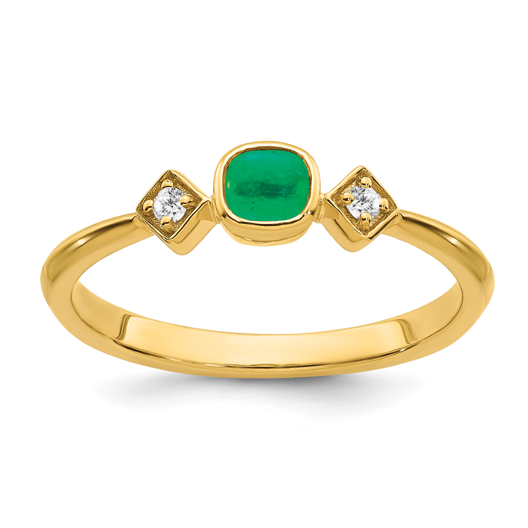 14k Emerald and Diamond Ring (RM7233-EM-004-YA)