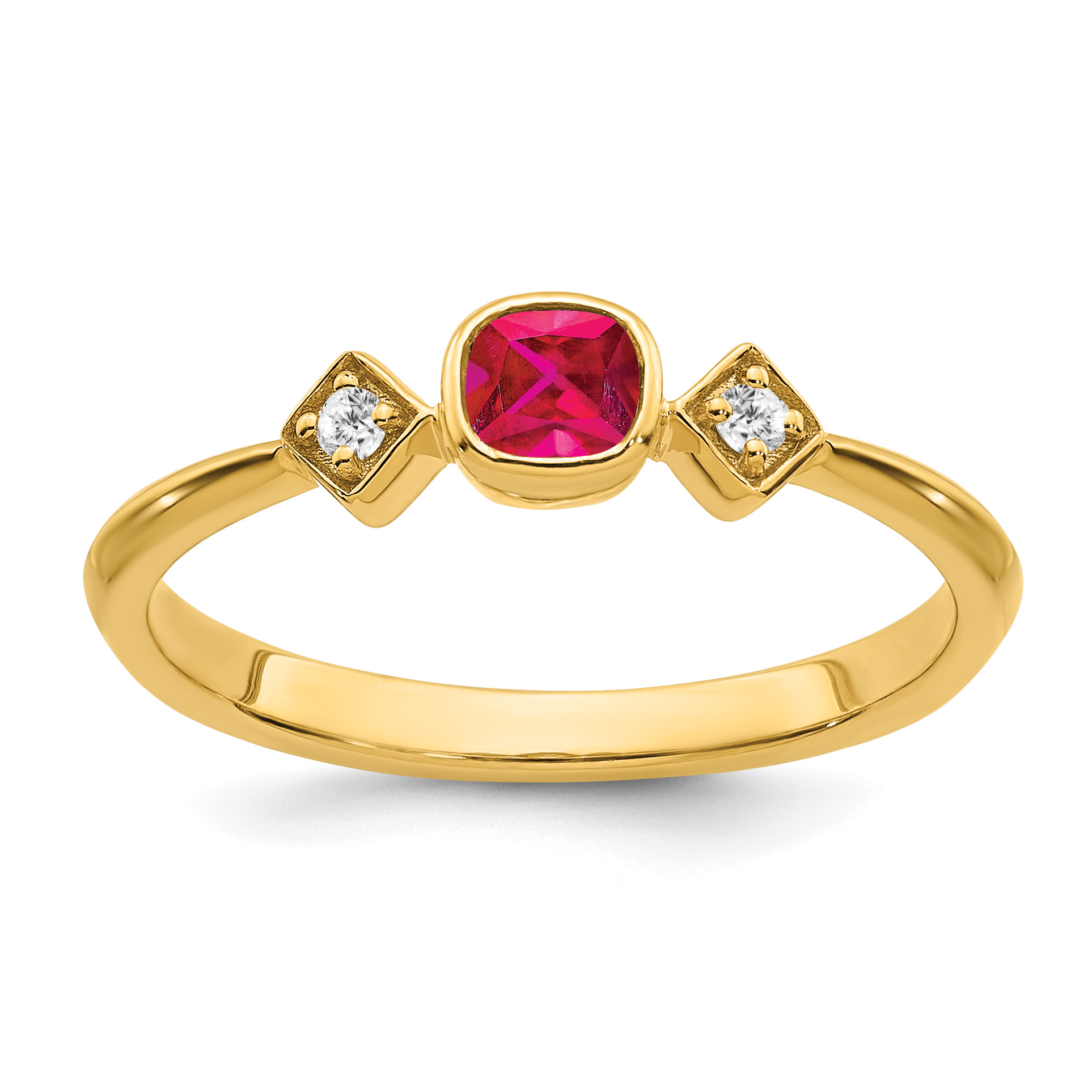 14k Ruby and Diamond Ring (RM7233-RU-004-YA)