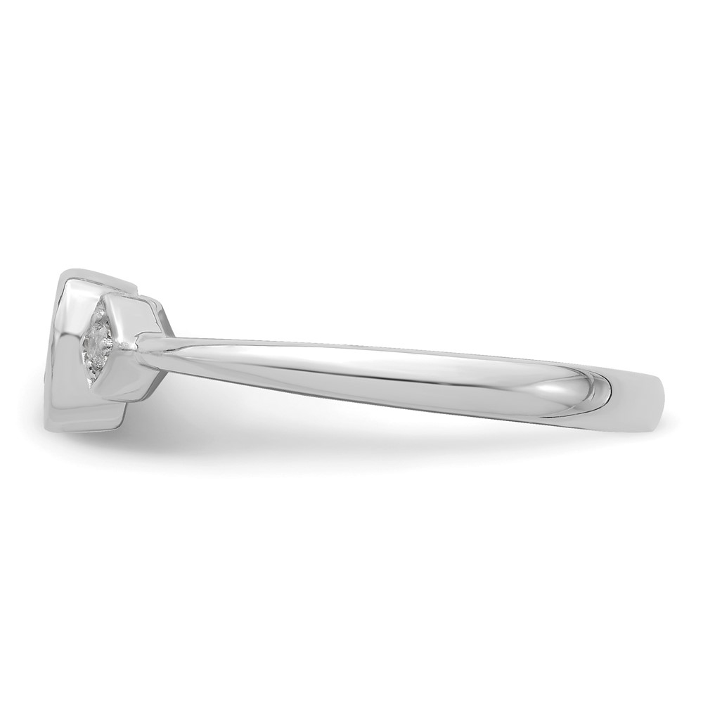 14k White Gold Pear Bezel Sapphire and Diamond Ring (RM7234-SA-004-WA)