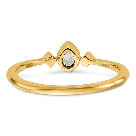 14k Petite 3-Stone 1/15 carat Pear Diamond Complete Promise/Engagement Ring