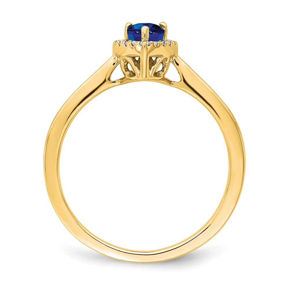 14k Pear Sapphire and Diamond Halo Ring (RM7237-SA-009-YA)