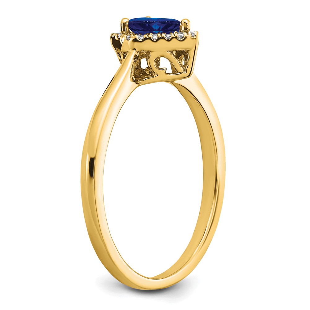 14k Pear Sapphire and Diamond Halo Ring (RM7237-SA-009-YA)