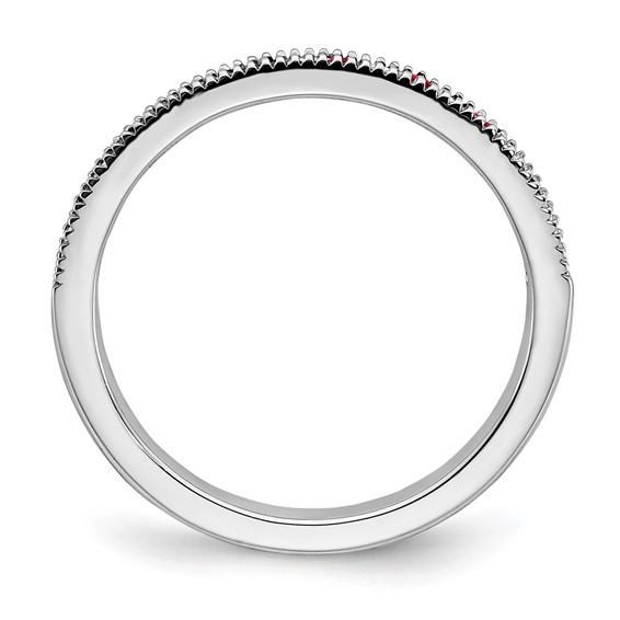 14k White Gold Gemstone & Diamond Bands