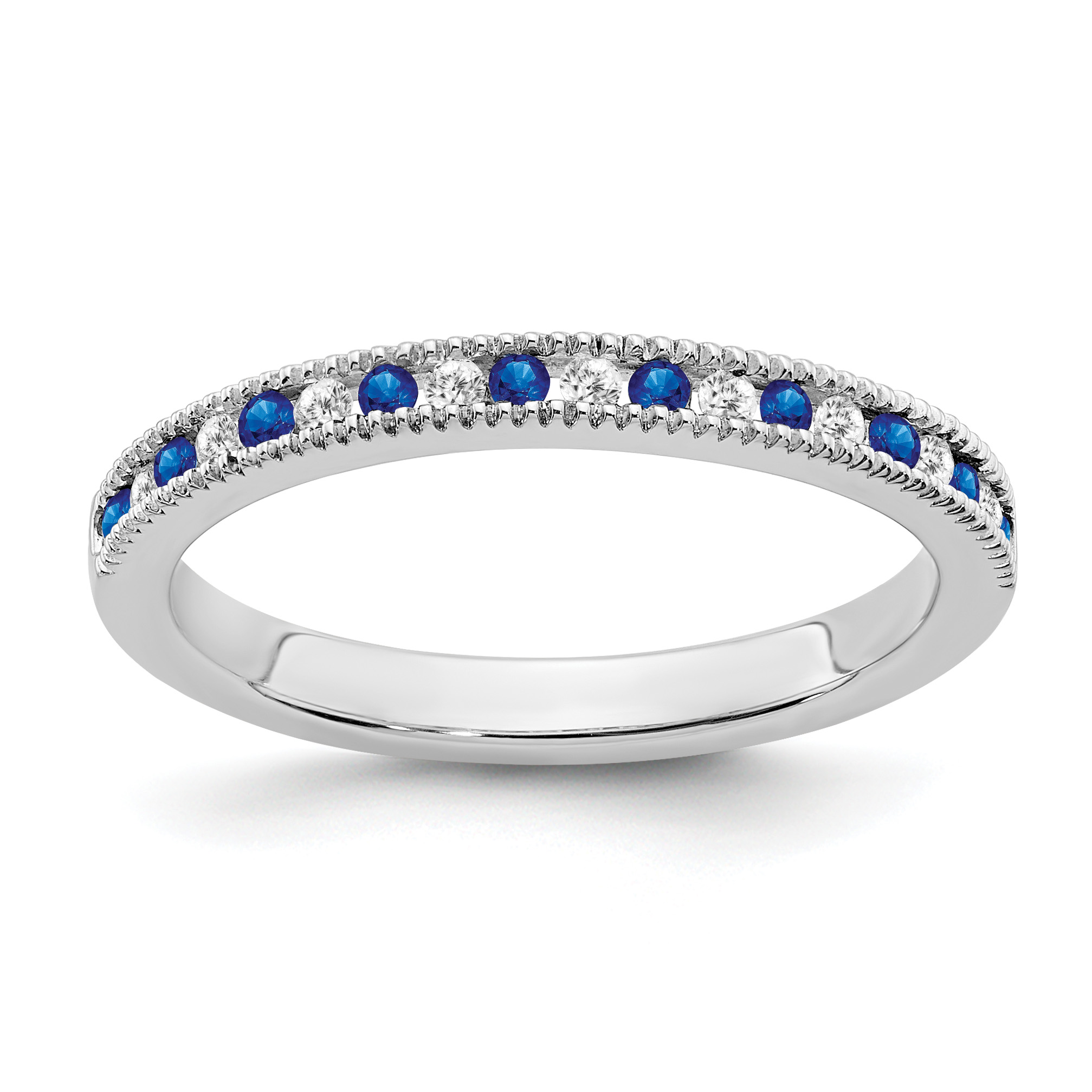 14k White Gold Sapphire and Diamond Band (RM7245-SA-011-WA)