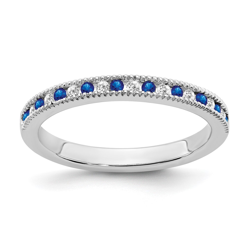 14k White Gold Sapphire and Diamond Band (RM7245-SA-011-WA)