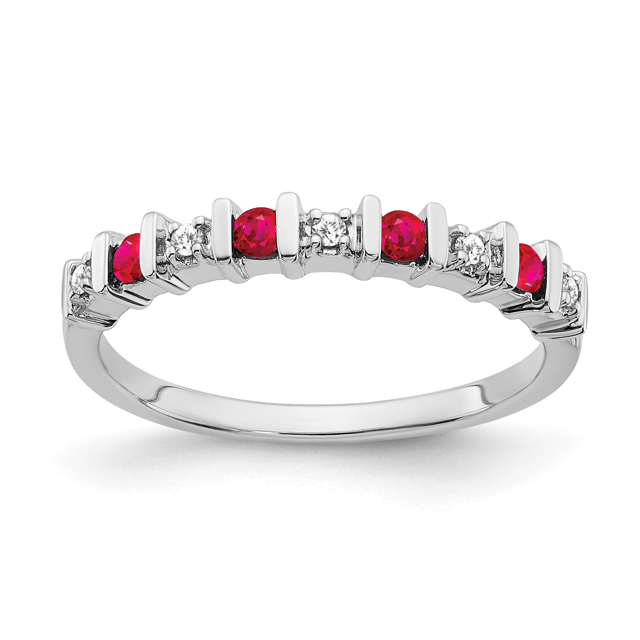 14k White Gold Ruby and Diamond Band (RM7246-RU-005-WA)