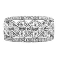 14K White Gold 1.25 Carat Lab Grown Diamond VS+ F+ Complete Fashion Band view 4