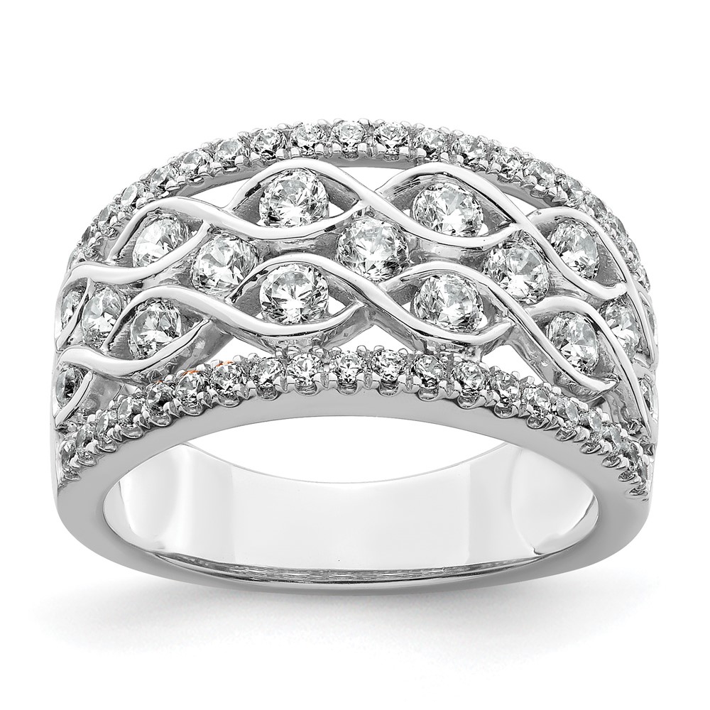 14K White Gold 1.25 Carat Lab Grown Diamond VS+ F+ Complete Fashion Band