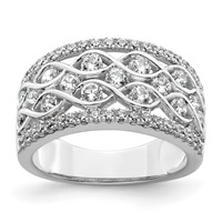 14K White Gold 1.25 Carat Lab Grown Diamond VS+ F+ Complete Fashion Band view 1