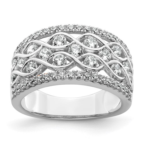 14K White Gold 1.25 Carat Lab Grown Diamond VS+ F+ Complete Fashion Band