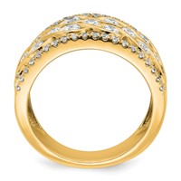 14K Yellow Gold 1.25 Carat Lab Grown Diamond VS+ F+ Complete Fashion Band view 2