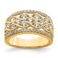 14K Yellow Gold 1.25 Carat Lab Grown Diamond VS+ F+ Complete Fashion Band view 1