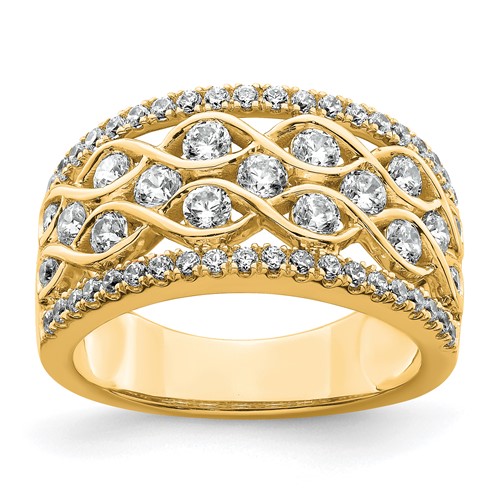 14K Yellow Gold 1.25 Carat Lab Grown Diamond VS+ F+ Complete Fashion Band