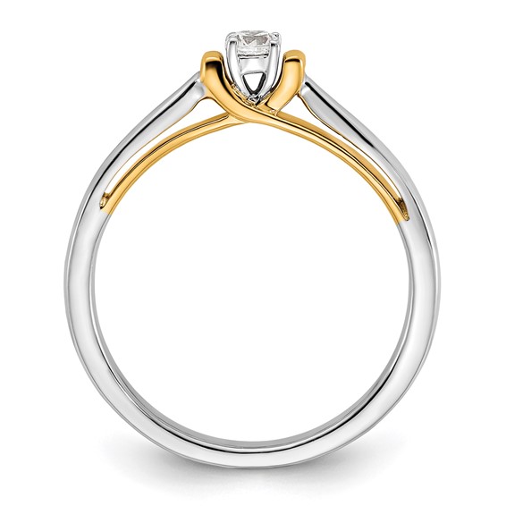 First Promise 14k Two-tone 1/10 carat Round Diamond Complete Promise/Engagement Ring