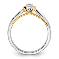 14K Two-tone 0.12 Carat Lab Grown Diamond VS SI+ G+ Complete Petite Engagement Ring view 2