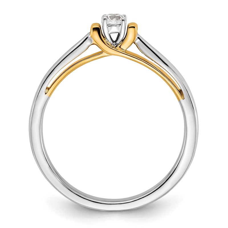 14k Two-tone 1/8 carat Lab Grown Diamond VS/SI+ G+ Complete Petite Engagement Ring