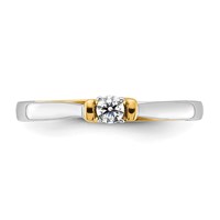 14K Two-tone 0.12 Carat Lab Grown Diamond VS SI+ G+ Complete Petite Engagement Ring view 4
