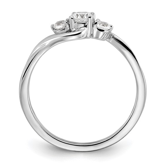 14k White Gold 1/3 carat Lab Grown Diamond VS/SI+ G+ Complete Petite Engagement Ring