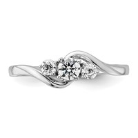 14K White Gold 0.33 Carat Lab Grown Diamond VS SI+ G+ Complete Petite Engagement Ring view 4