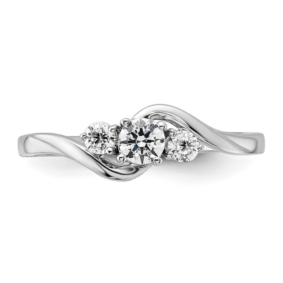 14k White Gold 1/3 carat Lab Grown Diamond VS/SI+ G+ Complete Petite Engagement Ring