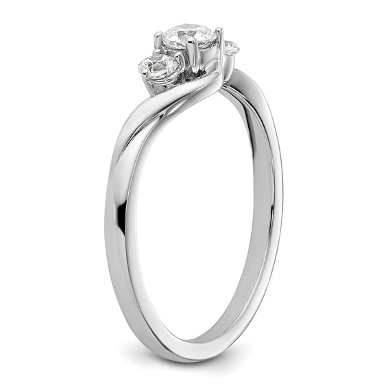 14k White Gold 1/3 carat Lab Grown Diamond VS/SI+ G+ Complete Petite Engagement Ring