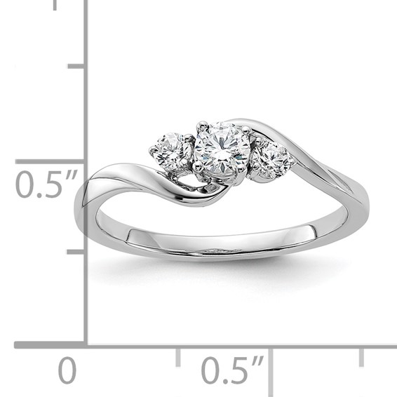14k White Gold 1/3 carat Lab Grown Diamond VS/SI+ G+ Complete Petite Engagement Ring
