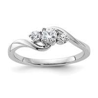 14K White Gold 0.33 Carat Lab Grown Diamond VS SI+ G+ Complete Petite Engagement Ring view 1