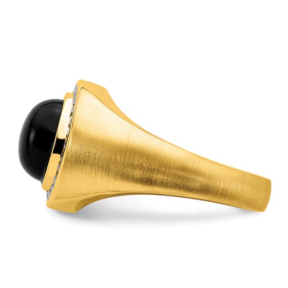 IBGoodman 14k 1/4 carat Lab Grown Diamond VS/SI+ G+ and Oval Onyx Men's Ring