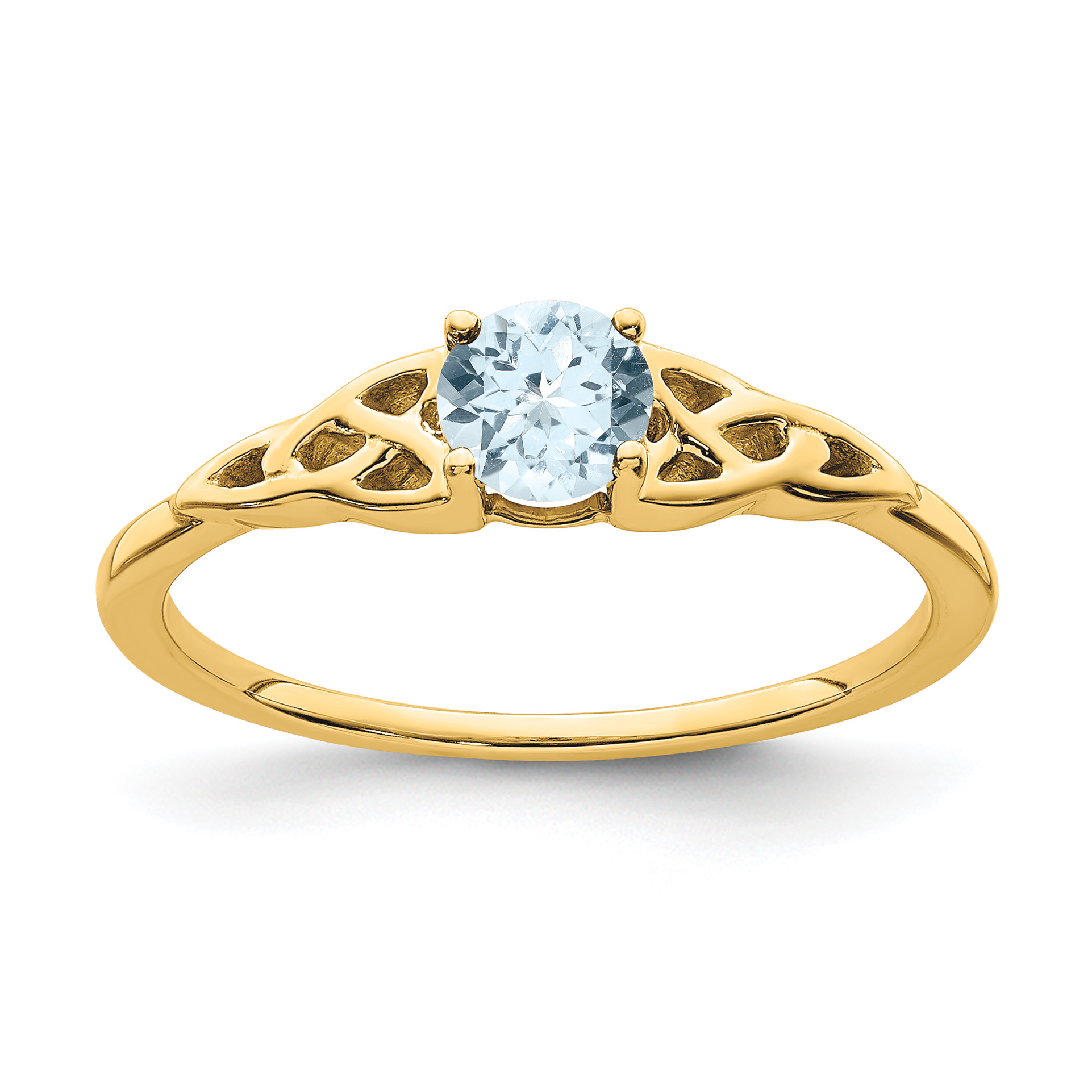 10k Aquamarine Celtic Knot Ring (RM7396-AQ-1Y)