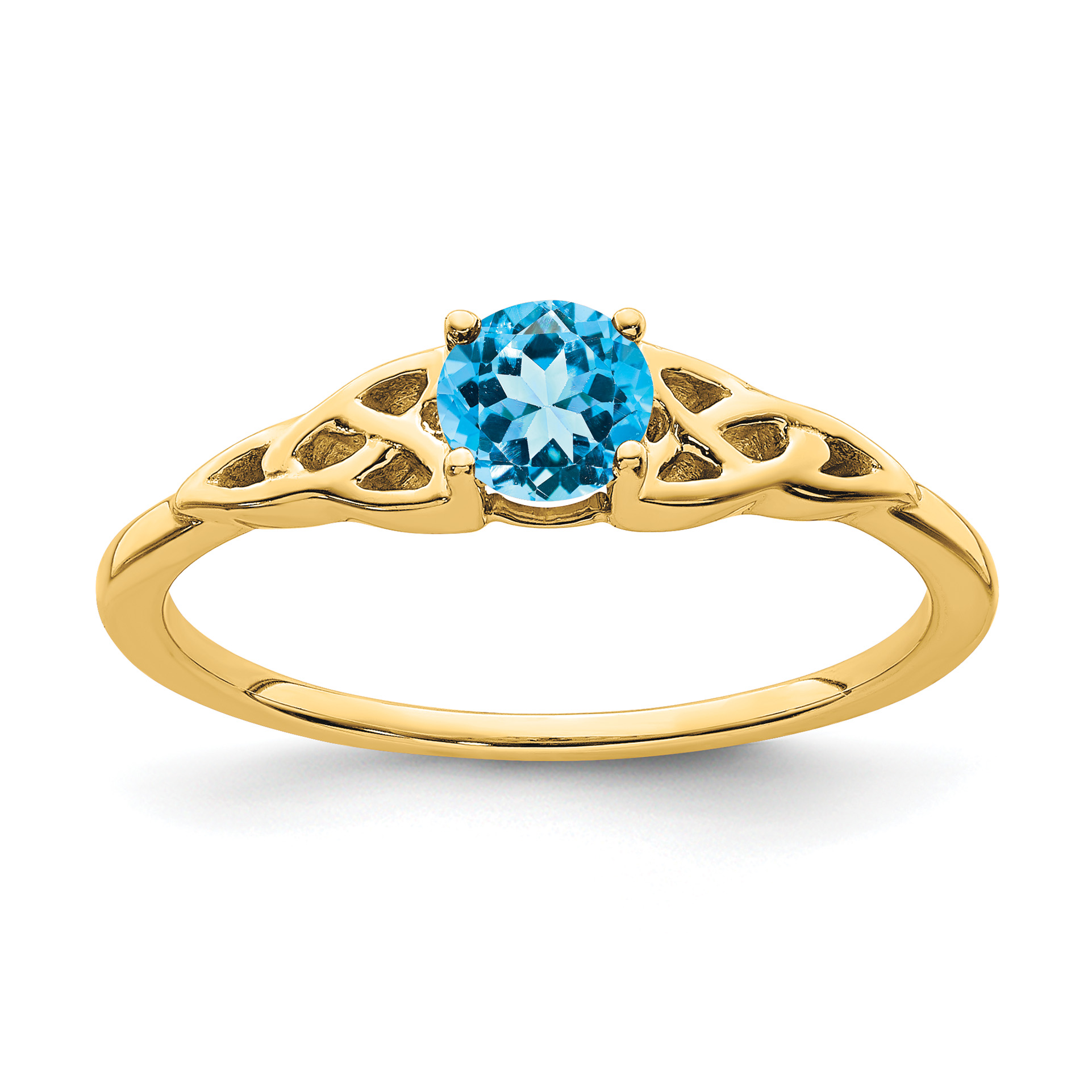 14K Blue Topaz Celtic Knot Ring (RM7396-BT-Y)