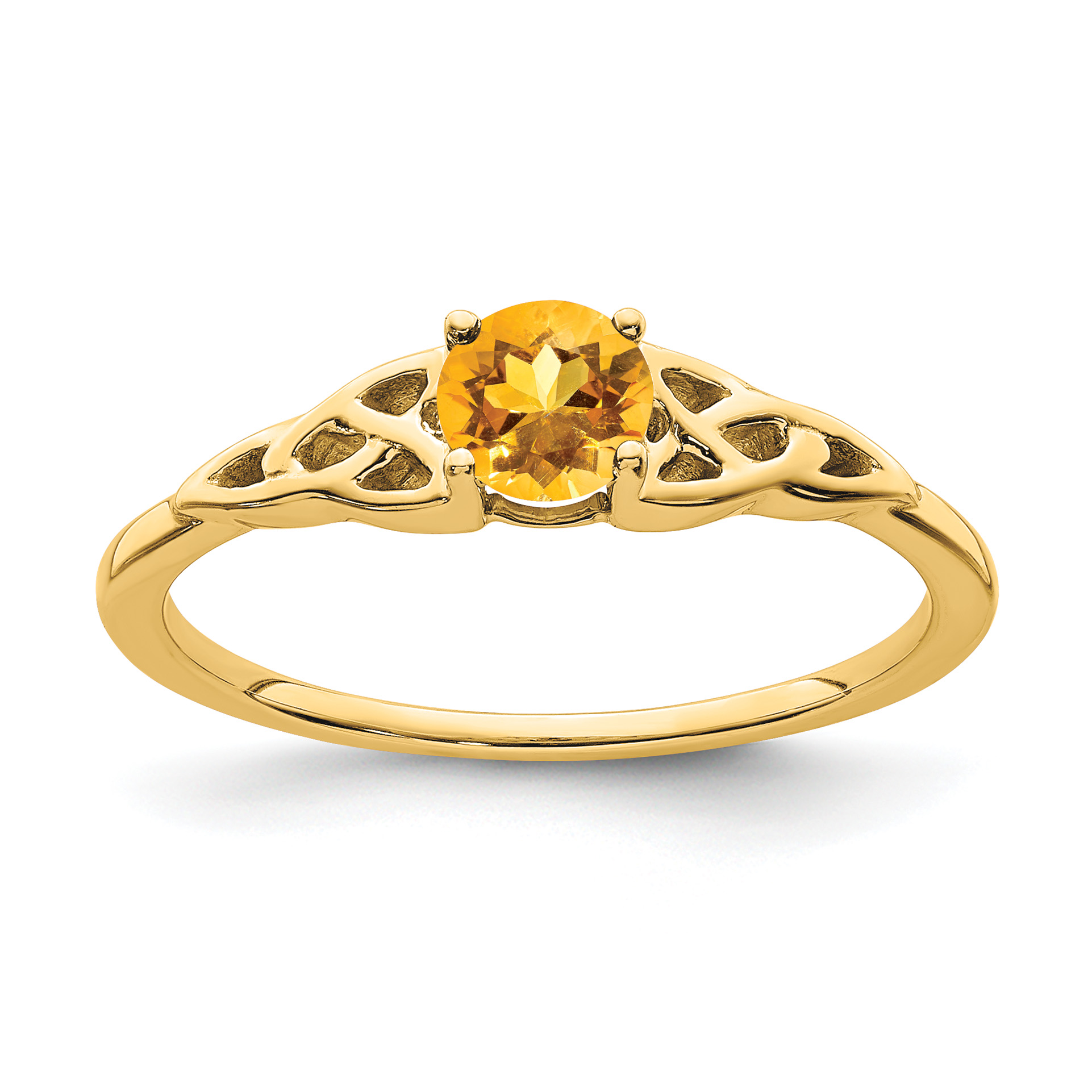 14K Citrine Celtic Knot Ring (RM7396-CI-Y)