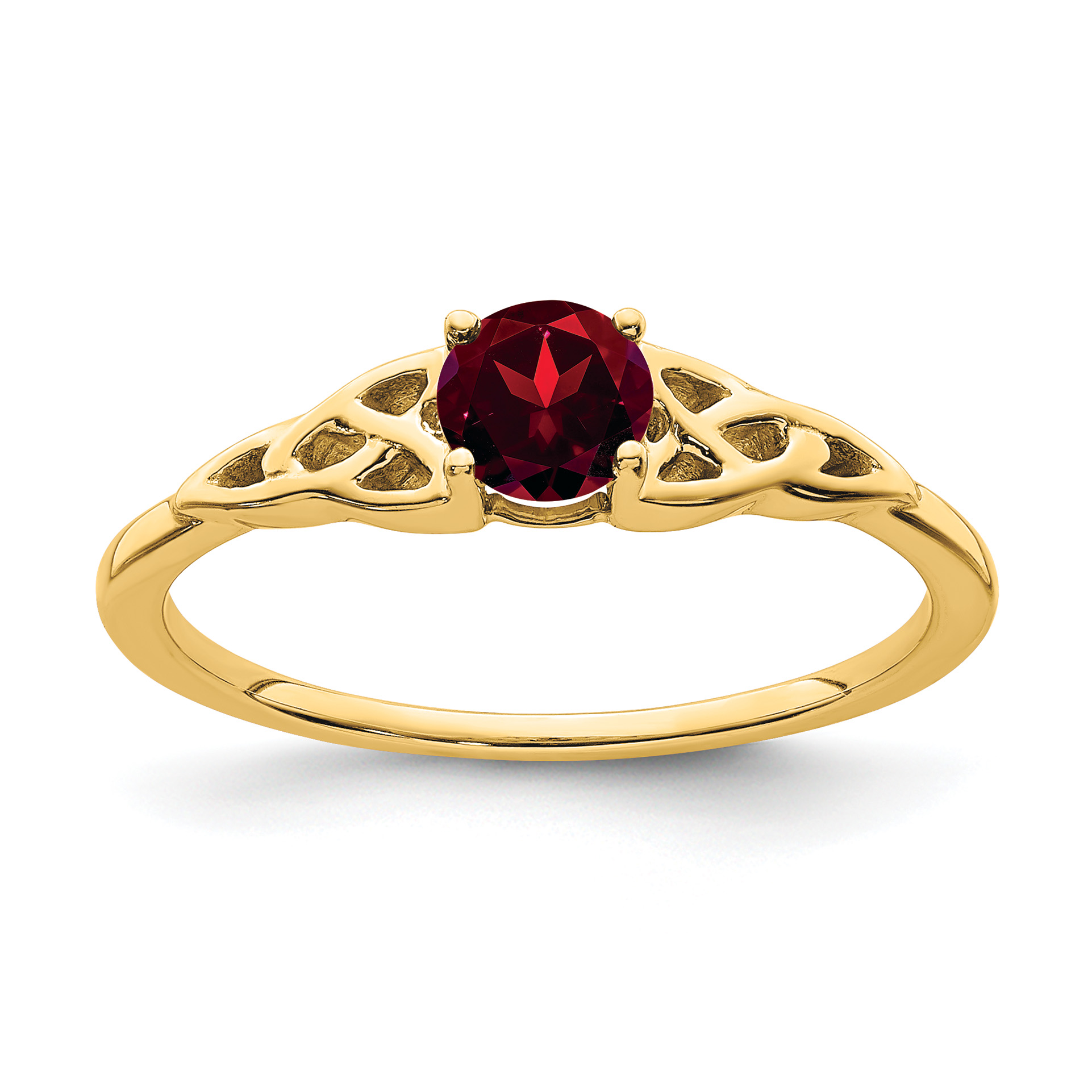 14K Garnet Celtic Knot Ring (RM7396-GA-Y)