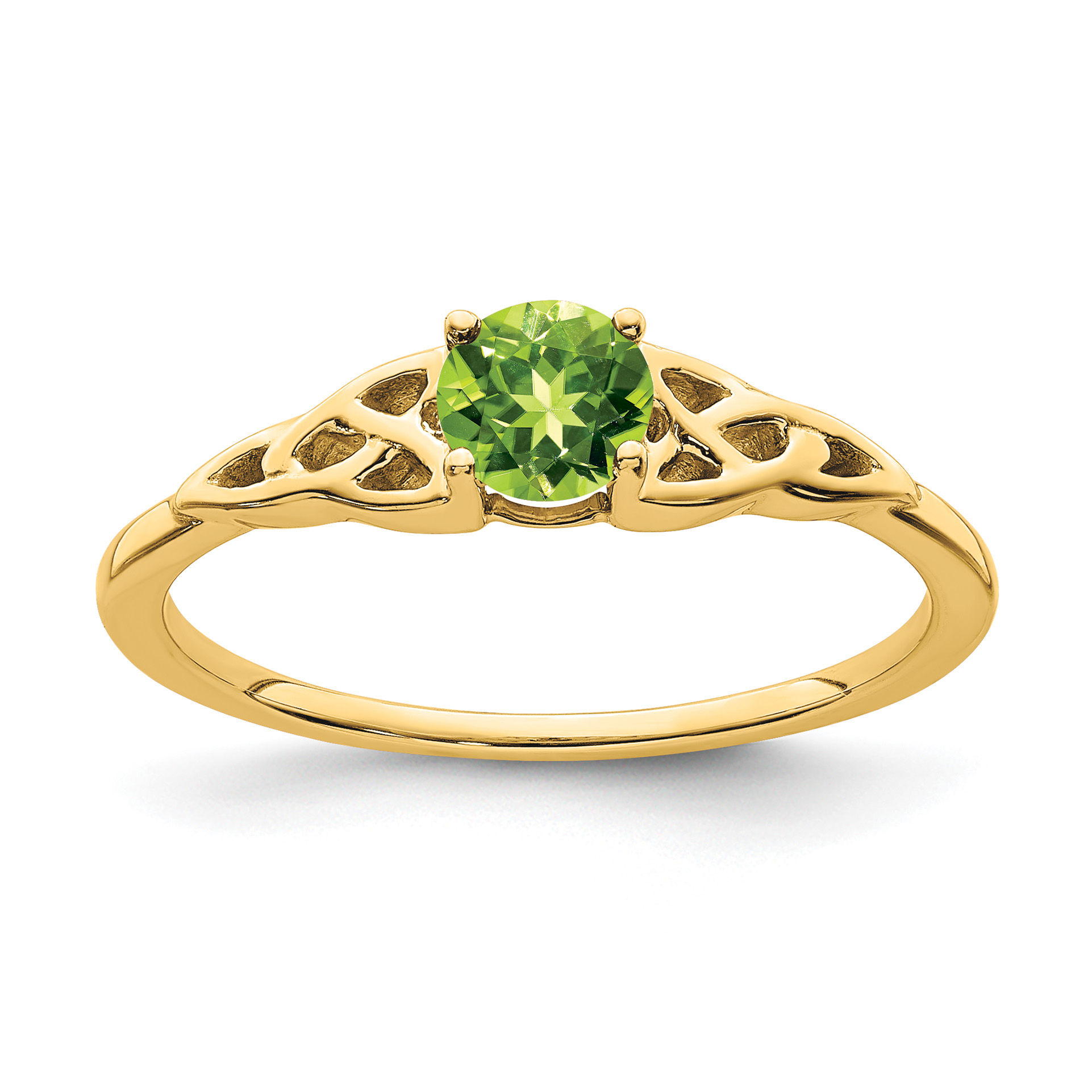 14K Peridot Celtic Knot Ring (RM7396-PE-Y)
