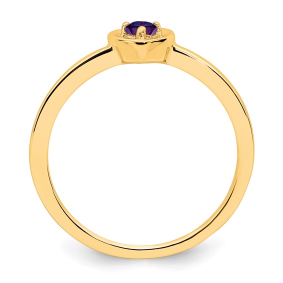 14K Amethyst Heart Ring