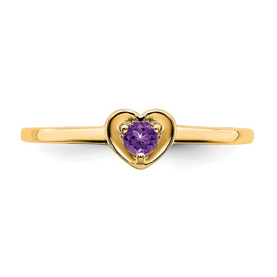 14K Amethyst Heart Ring